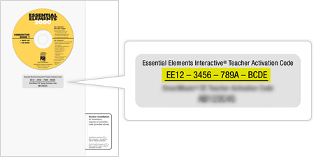 The activation code can be found on the lower right hand corner of the back of the Essential Elements book.